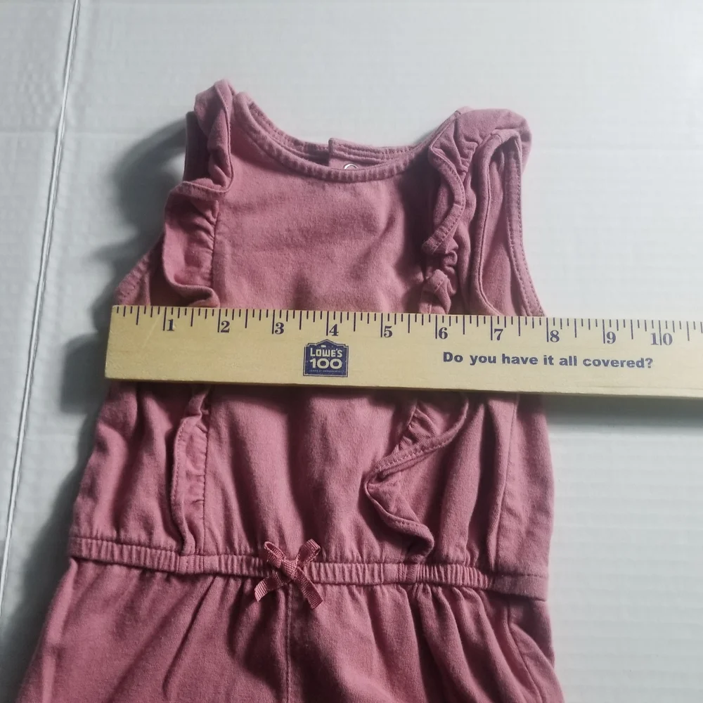 CARTER'S GIRL'S PINK SLEEVELESS ROMPER SIZE 6 MONTHS